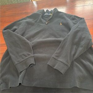 Polo Ralph Lauren Estate rib pullover zip sweater black XL TG